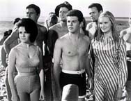 Annettte Funicello, Frankie Avalon, Linda Evans, Mike Nader, and Jody McCrea