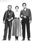 James Cagney, Viveca Lindfors, and John Derek