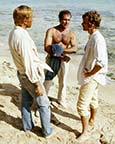 Aron Kincaid, Ricardo Montalban, and Keir Dullea