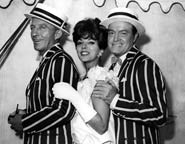 Bing Crosby, Joan Collins, and Bob Hope