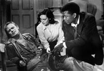 Richard Widmark, Linda Darnell, and Sidney Poitier