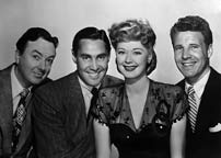 Jack Haley, Phillip Reed, Helen Walker, and Ozzie Nelson