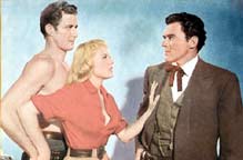 Jock Mahoney, Peggie Castle, and William Bishop