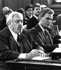 Raymond Burr and Robert Stack