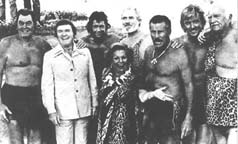 Johnny Weissmuller, Mike Douglas, Gordon Scott, Totie Fields, Jock Mahoney, Buster Crabbe, Denny Miller, and James Pierce