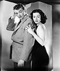 Faith Domergue and Robert Mitchum