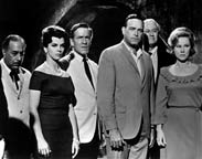 Lisa Gaye, Hugh Marlowe, Scott Brady, David Brian, and Virginia Mayo