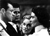 William Holden, James Garner, and Virginia Leith