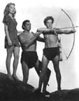 Brenda Joyce, Johnny Weissmuller, and Johnny Sheffield