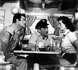 Gilbert Roland, Richard Egan, and Jane Russell